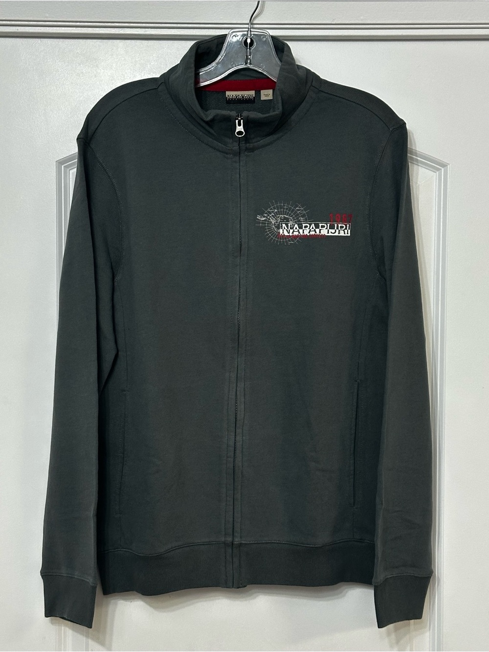 Napapijri Geographic Full-Zip Sweatshirt Jacket Dark Grey Size L